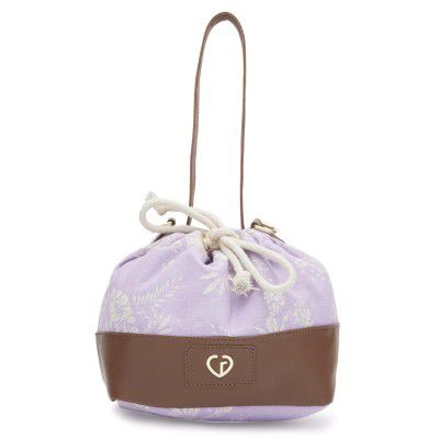 Caprese Women's Canvas Printed Pattern Kendall Sling Bag (E) (Lilac, Large)