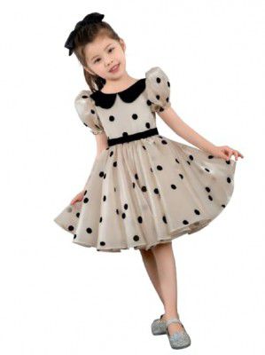 Captivating Polka Dot Printed Baby Frock