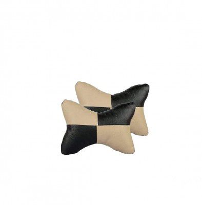 Car Sqaure Beige Black Faux Leather Neck Rest for Xuv 3XO
