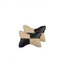 Car Sqaure Beige Black Faux Leather Neck Rest for Xuv 3XO...