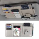 Car Sun Visor Organizer – PU Leather Multi-Pocket Storage...