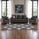 Caradel Anderson 3+1+1 Sofa Set for Living Room-Dark Brown | Leatherette Sofa Set 5 Seater ...