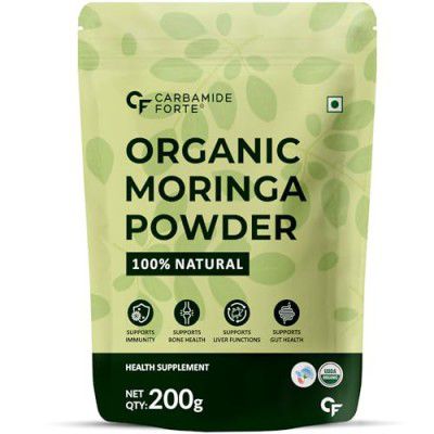 Carbamide Forte 100% Organic Moringa Powder - Moringa Oleifera - USDA Certified | Drumstick Leaves Powder - 200g