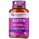 Carbamide Forte Biotin 10000mcg for Hair Growth, Skin & Nails - 120 Veg Tablets...