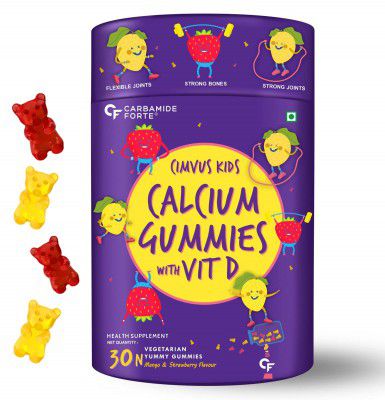 Carbamide Forte Calcium with Vitamin D Gummies for Kids | 30 Veg Gummies