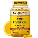 Carbamide Forte Cod Liver Oil Capsules Omega 3 Supplement | - 120 Softgels...