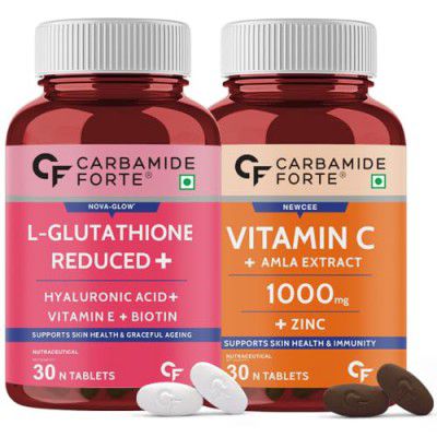 Carbamide Forte Japanese Reduced L Glutathione Tablets with Vitamin C from Amla Extract