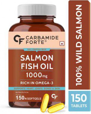 CARBAMIDE FORTE Salmon Fish Oil Omega 3 Capsules 1000 mg with EPA 180mg | Fish Oil Capsules  (150 Capsules)