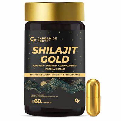 Carbamide Forte Shilajit Gold Capsules For Men | Himalayan Shilajit For Men | 60 Veg Shilajit Capsules