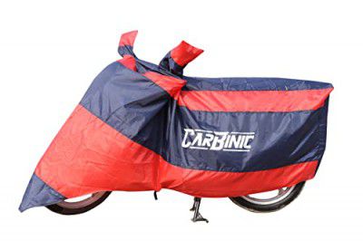 CarBinic Bike Cover for Bullet | Water Resistant (Tested) and Dustproof UV Protection for Bullet with Carry Bag & Mirror Pockets | Blue and Red Stripe