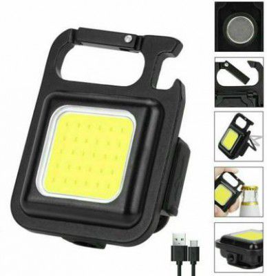 Care 4 LED COB Mini Flashlights Bright USB Rechargeable light with keychain Torch Torch 