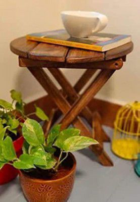 Care 4U Beautiful Wooden Antique Folding Side Table (Brown)