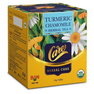 CARE Herbal Turmeric Chemomile Green Tea - 15 Green Tea Bags