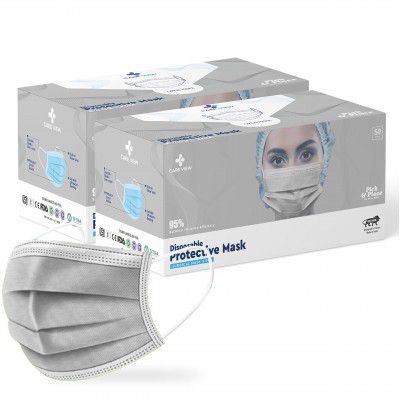CARE VIEW CV2992, SITRA Approved, 3 Ply Colored Disposable Surgical Mask With Built in Metal Nose Pin and 1 Melt Blown Layer