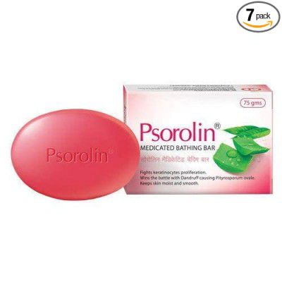 Caredura Psorolin Medicated Bathing Bar, Pink - 75 G (Pack of 7)