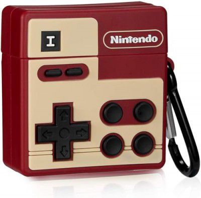 Careflection Premium Funky Cartoon 3D Full Protective Case with Keychain for AirPods 1 2 (NES Controller)