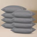 CareFoam Height Adjustable Microfiber Sleeping Pillows – Set of 8 | 16" x 24"| Soft, Supportive & Washable | Ideal for Back, Side & Stomach Sleepers | Grey...