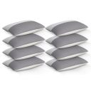 CareFoam Height Adjustable Microfiber Sleeping Pillows – Set of 8 | 16" x 24"| Soft, Supportive & Washable | Ideal for Back, Side & Stomach Sleepers | White & Grey Cover...