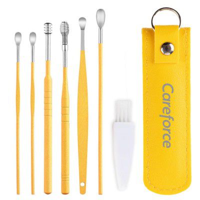Careforce - The Force Behind Your Health Ear Cleaning Kit Steel Ear Cleaner Reusable Ear Wax Remover Tool Kit Set 