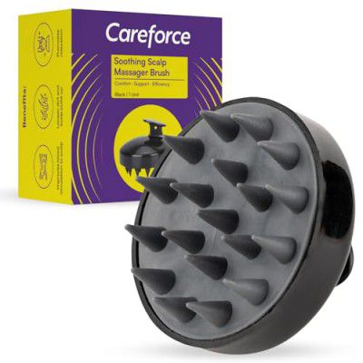 Careforce - The Force Behind Your Health Scalp Massager For Hair Growth Shampoo Scrub Hair Massager - Black