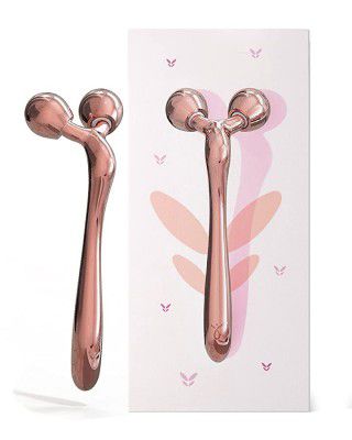 Caresmith Bloom Solid Metal Face Roller | Cooling Face Sculpting & Contouring Rollers with Premium Metal Handle | Face Massager for Women | Roller Massager | Face Roller for Women