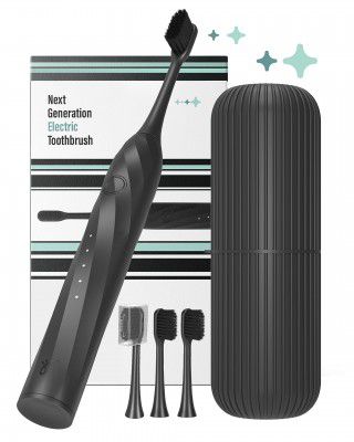 Caresmith SPARK Infinity Electric Toothbrush | 3 Brush Heads & Travel Case | 5 Operational Modes | Electric Brush for Adult | Black,Smart Toothbrush
