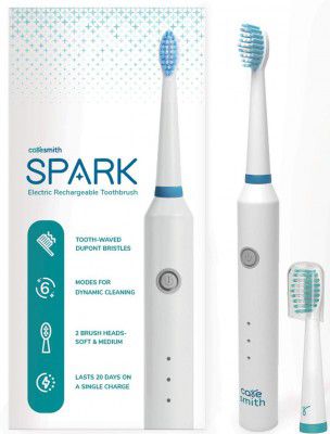 Caresmith Spark Rechargeable Electric Toothbrush | 2 Brush Heads (White)