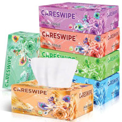 Careswipe Car tissue box 600 Pulls 1200 Sheets | Face tissue paper | Travel tissue napkin | Home & Commercial Use