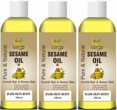 Cargo Cold Pressed (Organic) Sesame Oil for Skin, Body & Hair Oil-300ML Hair Oil  (300 ml)