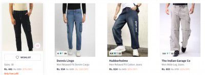 Myntra: 85% Off On Cargo Jeans, For Men