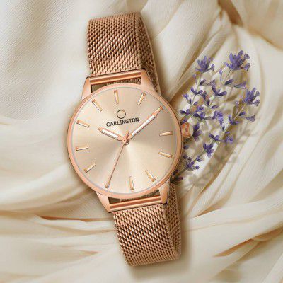 Carlington Elite Ladies With Self Adjustable Mesh Strap And Water Resistant Analog Watch - For Women CT2007