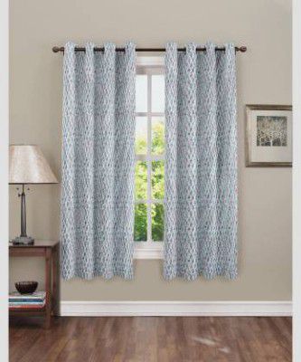 CARLTON LONDON 152 cm (5 ft) Polyester Room Darkening Window Curtain (Pack Of 2)  (Checkered, Muticolor 28)
