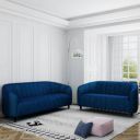 CARLTON LONDON Amelia Blue Fabric 3 + 2 Sofa Set ...