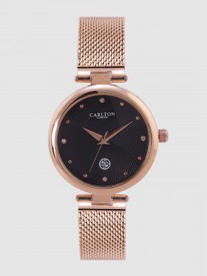Carlton london Analog Black Dial Women's Watch-CL027RBLR