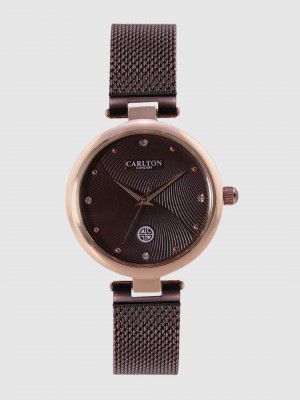 Carlton london Analog Brown Dial Women's Watch-CL027RBRB