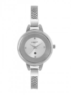 Carlton london Analog Silver Dial Women's Watch-CL022SSIS