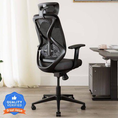 CARLTON LONDON Atlas Mesh Office Adjustable Arm Chair (Black, DIY(Do-It-Yourself))