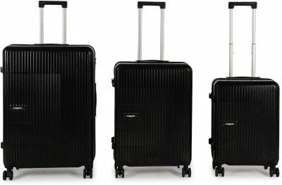 CARLTON LONDON Hard Body Set of 3 Luggage 8 Wheels - Soho Set -3 ( 22"+26"+30") - Black