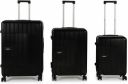 CARLTON LONDON Hard Body Set of 3 Luggage 8 Wheels - Soho Set -3 ( 22"+26"+30") - Black...