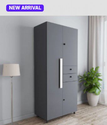 CARLTON  LONDON Willy Engineered Wood 3 Door Wardrobe (Finish Color - Slate Grey, Knock Down)  