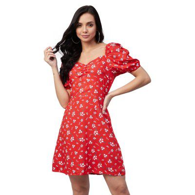 Carlton London Women's Polyester A-Line Mini Casual Dress