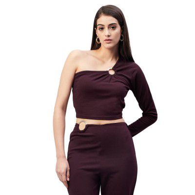Carlton London Women's Solid Slim Fit Blouse