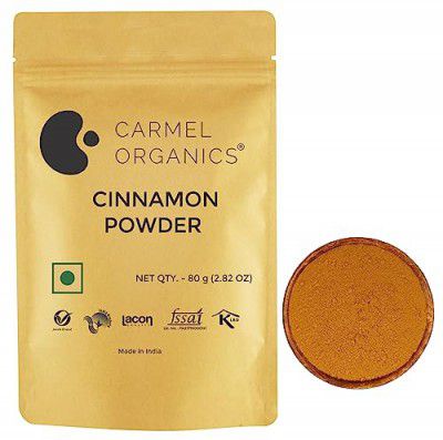 CARMEL ORGANICS Cinnamon/Dalchini Bark Powder (80 Grams) | Natural
