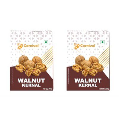Carnival Premium Walnut Kernels 400g (200g Pack of 2) | 100% Natural | Healthy, Crunchy, Ready-to-Eat Dry Fruits | Rich in Omega-3 & Nutrients | Perfect for Snacking, Baking & Salads