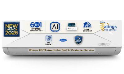 Carrier 2 T 5Star,New Star rated,Wi-Fi Smart Flexicool Inverter Split AC (ESTER EDGE Gxi WiFi-CAI24EE5R36W1,White)