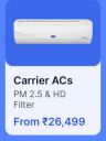 Carrier ACs from Rs. 26499 in Flipkart Big Billion Days Sale....