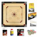 Carrom Board 32" Full Size with 1.5" Border 11" Chess Conquer Gift Set...