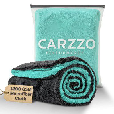 CARZZO PERFORMANCE Microfiber Car Cleaning Cloth, 1200 GSM, Large 60x40 Cm Ultra Soft
