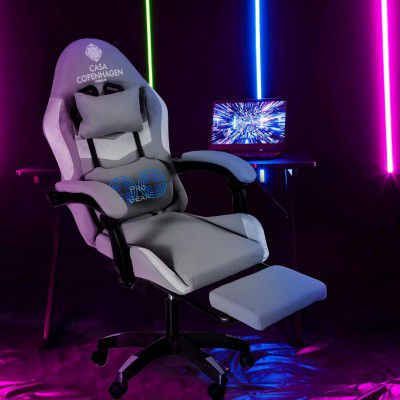 Casa Copenhagen Designed in Denmark, High-Back Fabric Gaming Ergonomic Chair - Grey & Grey