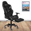 Casa Copenhagen , Designed in Denmark,High-Back Italian Leather Gaming Ergonomic Chair with Footrest, Luxurious Memory Foam Seating & Multi Function Arm- Black & Grey...